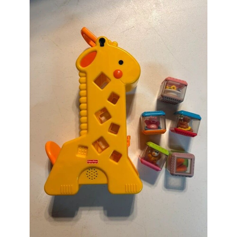 Vintage fisher price giraffe with peek a boo blocks